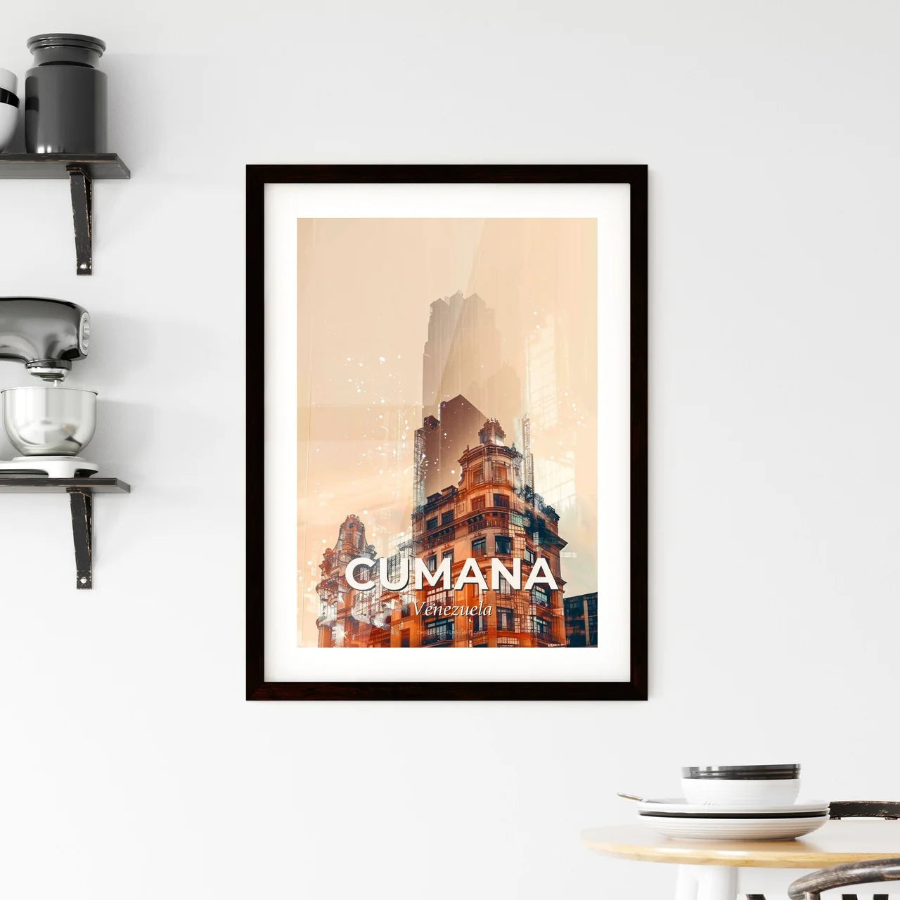 Cumana Skyline Sunset Composite Architectural Icons Framed Print
