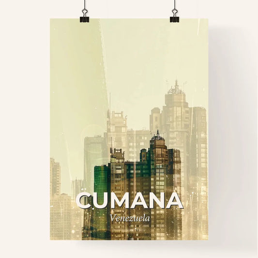 Cumana City Skyline Iconic Architecture Beige Poster Poster