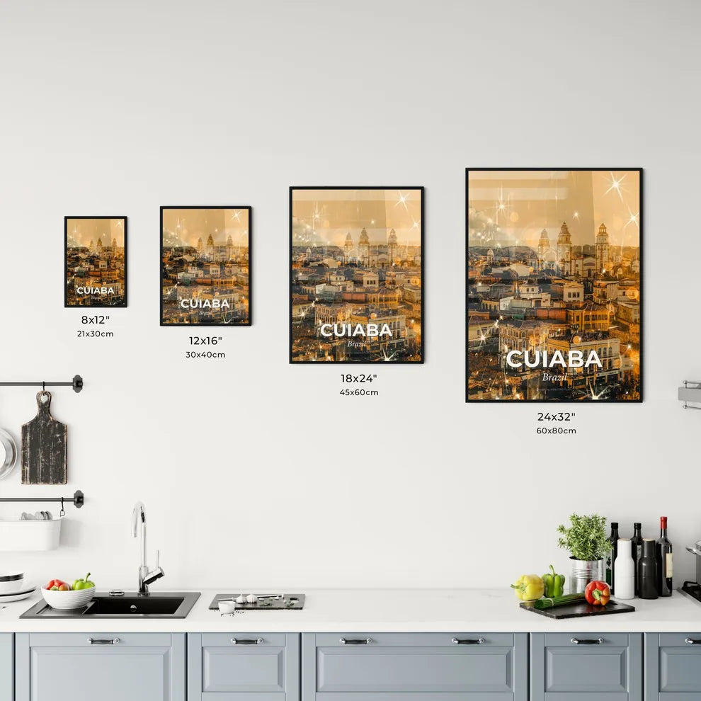 Cuiaba Skyline Art: Local Icons in a Brazilian Beige Office Art