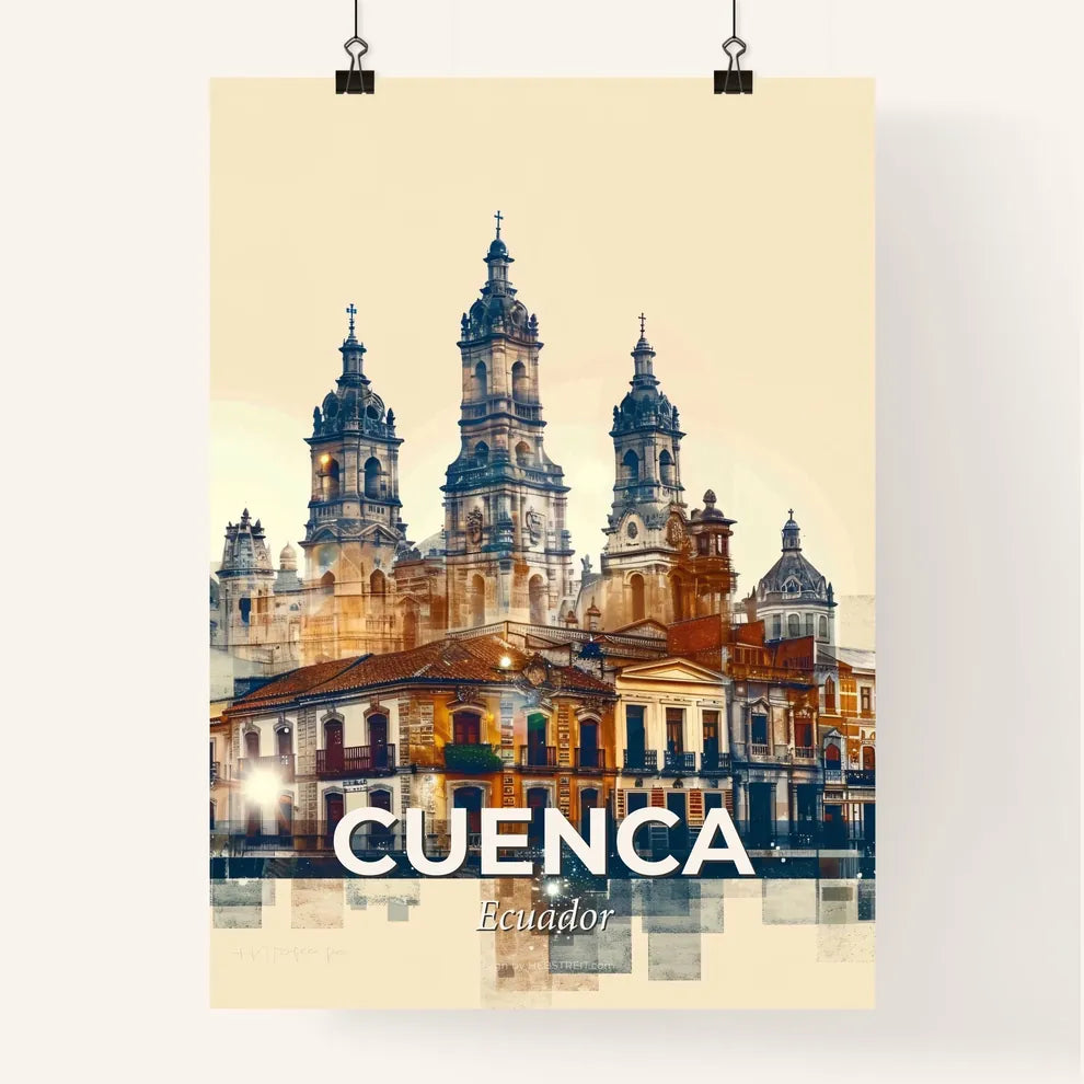 Cuenca City Skyline Iconic Architecture Art Print Poster