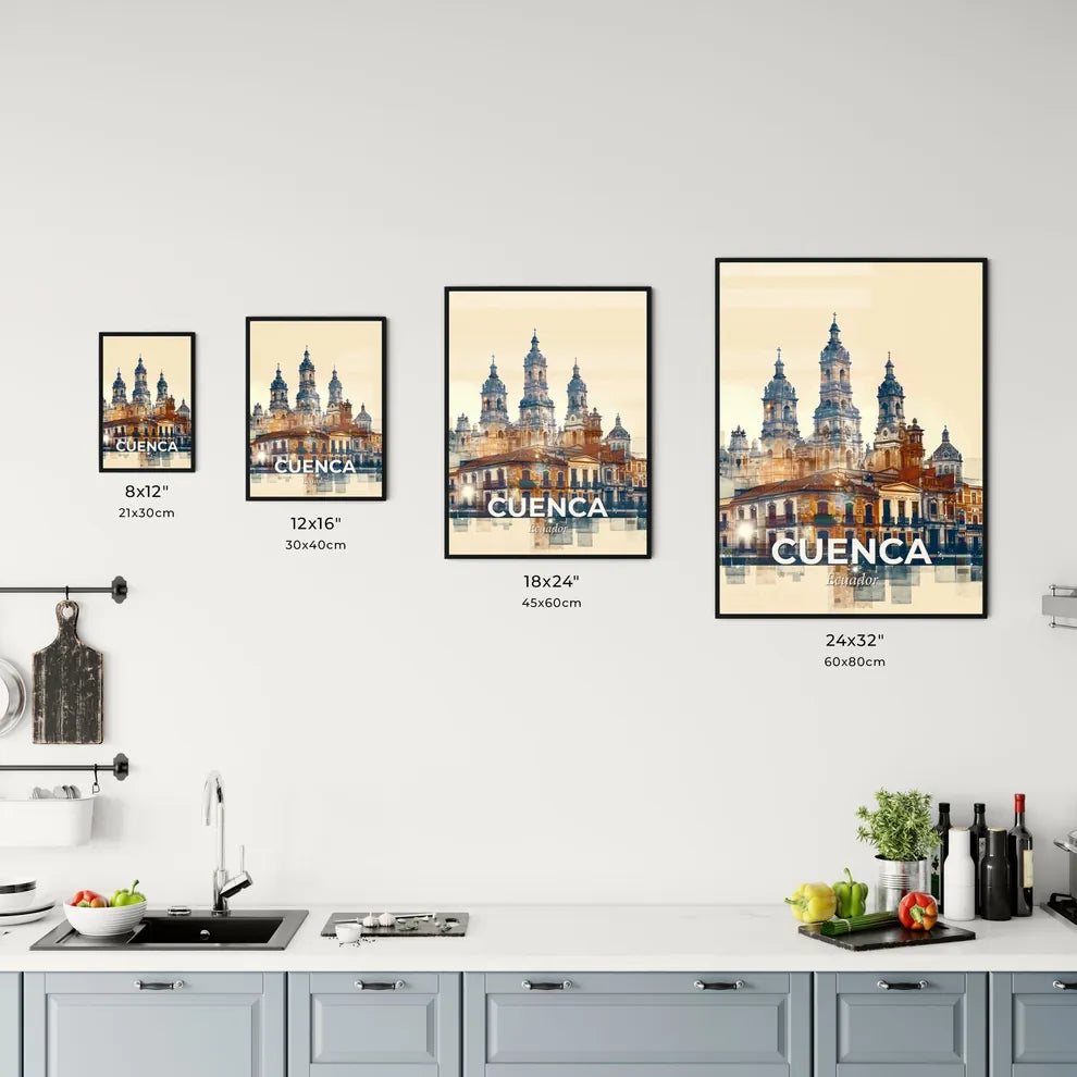 Cuenca City Skyline Iconic Architecture Art Print Office Art