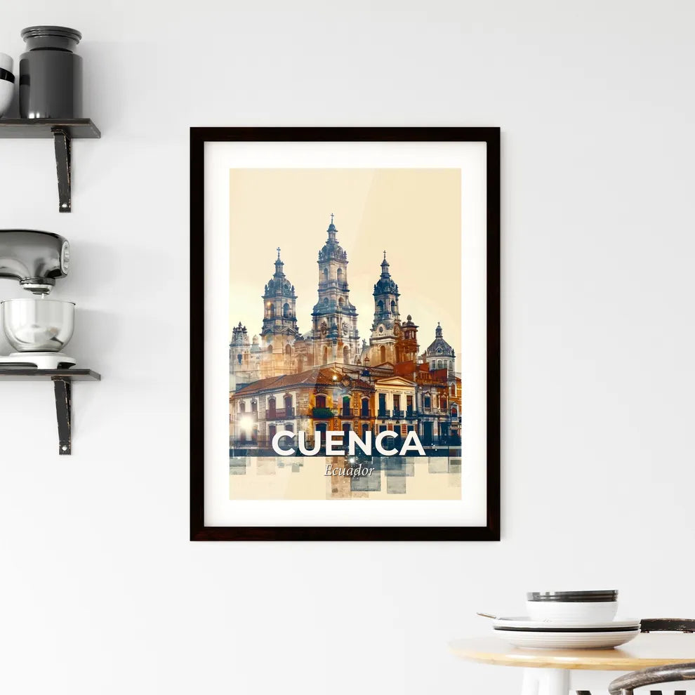 Cuenca City Skyline Iconic Architecture Art Print Framed Print