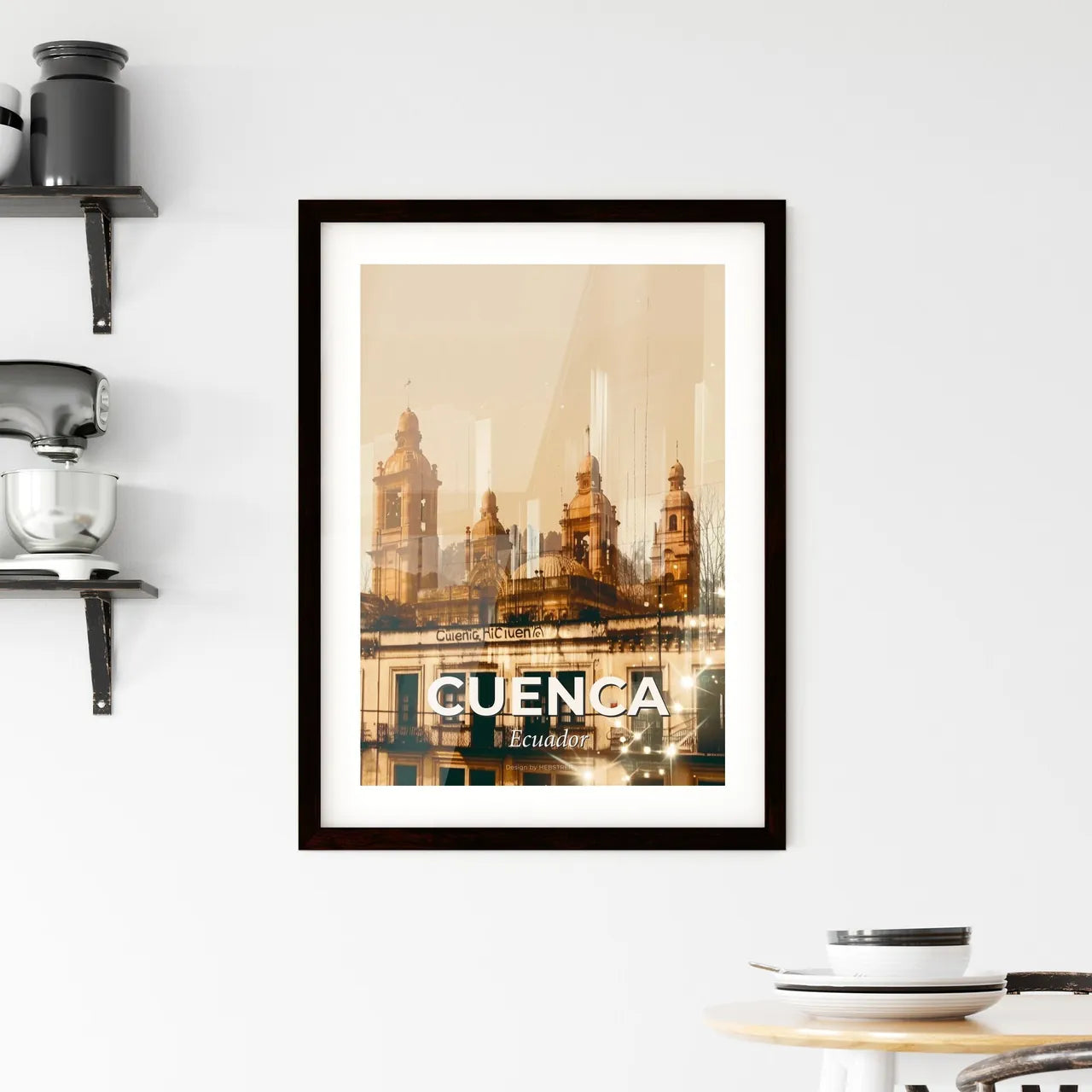 Cuenca Skyline: Local Icons in Double Exposure Framed Print