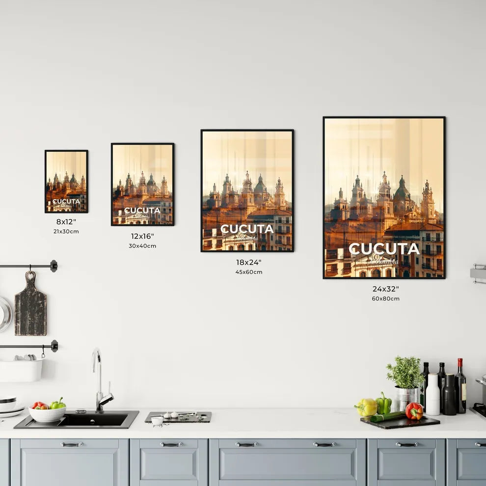 Cucuta Cityscape Art Deco Poster Office Art