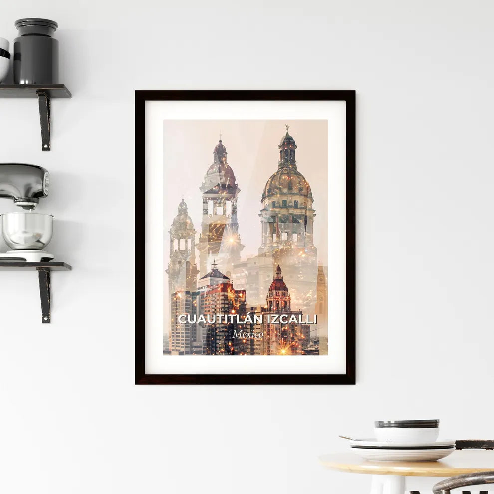 Cuautitlan Izcalli City Lights and Icons Framed Print