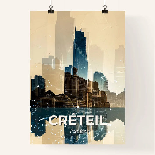 CrÃ©teil Cityscape Double Exposure Skyline Poster