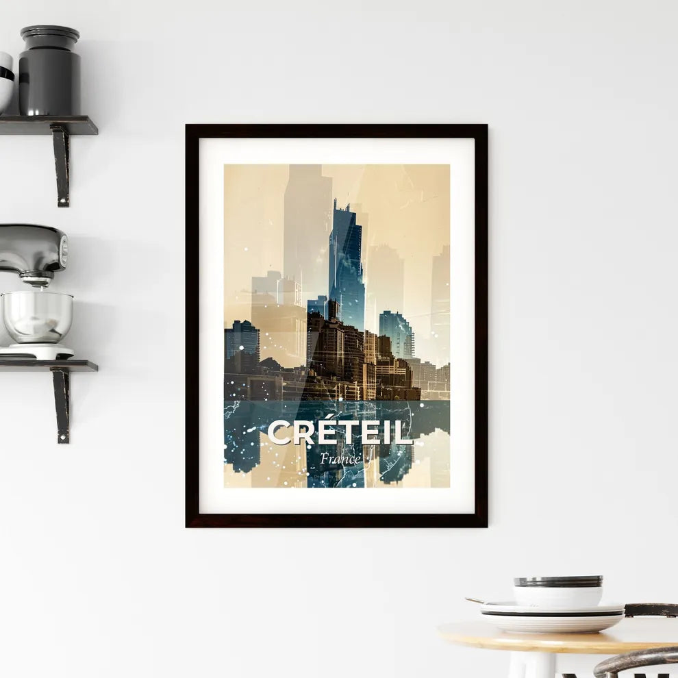 CrÃ©teil Cityscape Double Exposure Skyline Framed Print