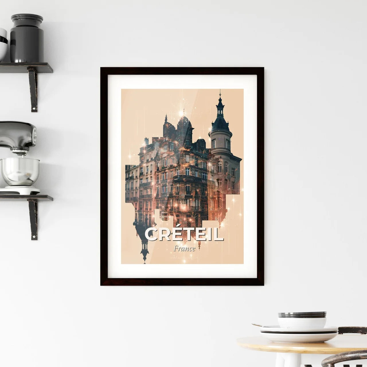 CrÃ©teil City Skyline Composite Art Poster Framed Print