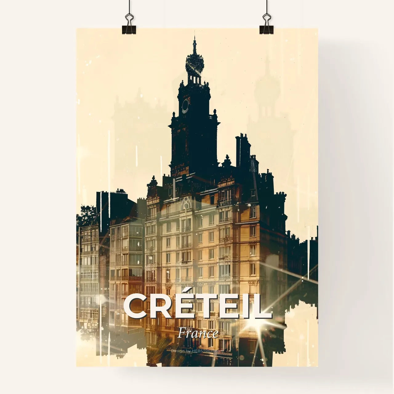 CrÃ©teil Skyline Silhouette Poster Poster