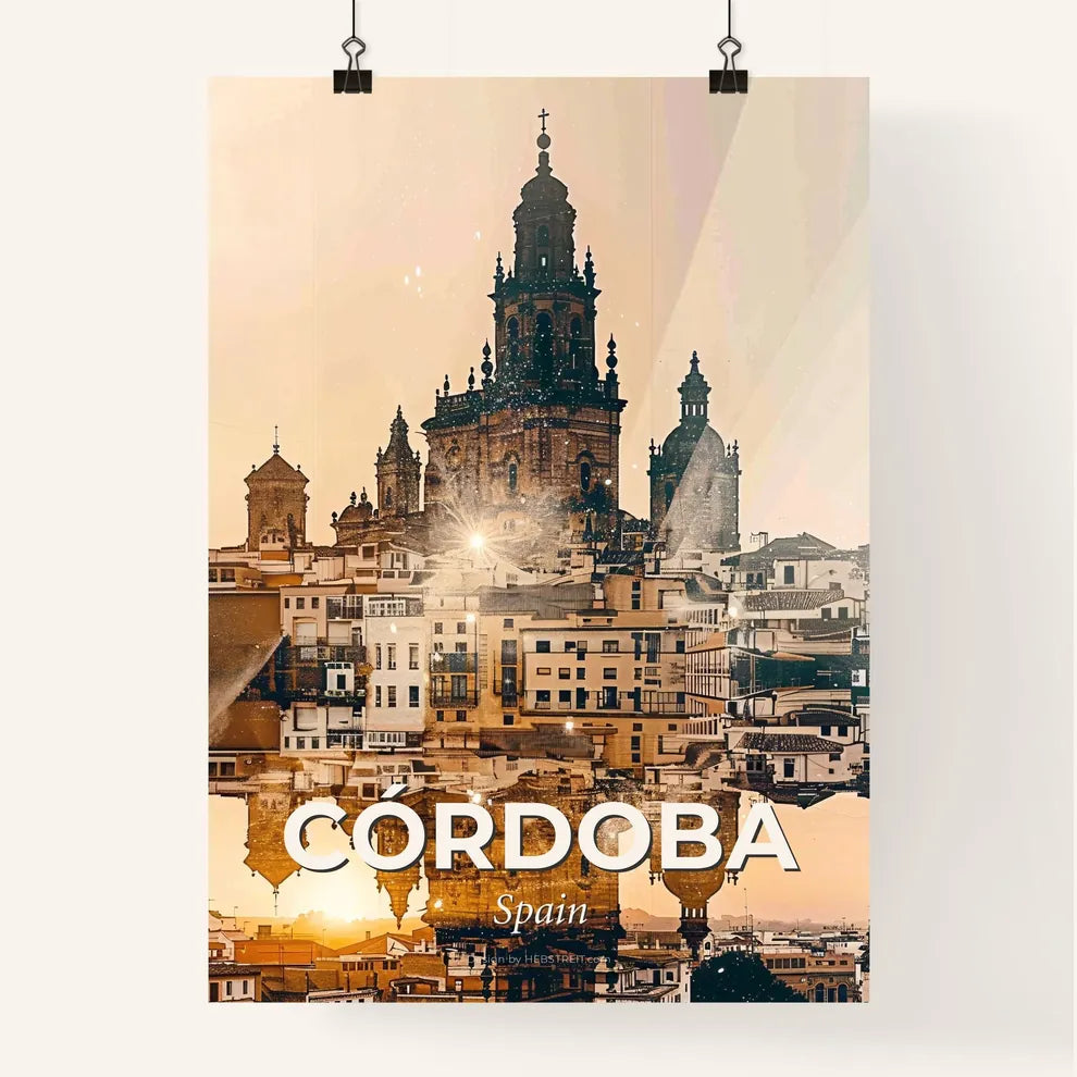 Cordoba Skyline Double Exposure Art Poster Poster