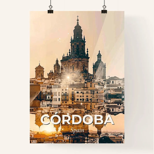 Cordoba Skyline Double Exposure Art Poster Poster