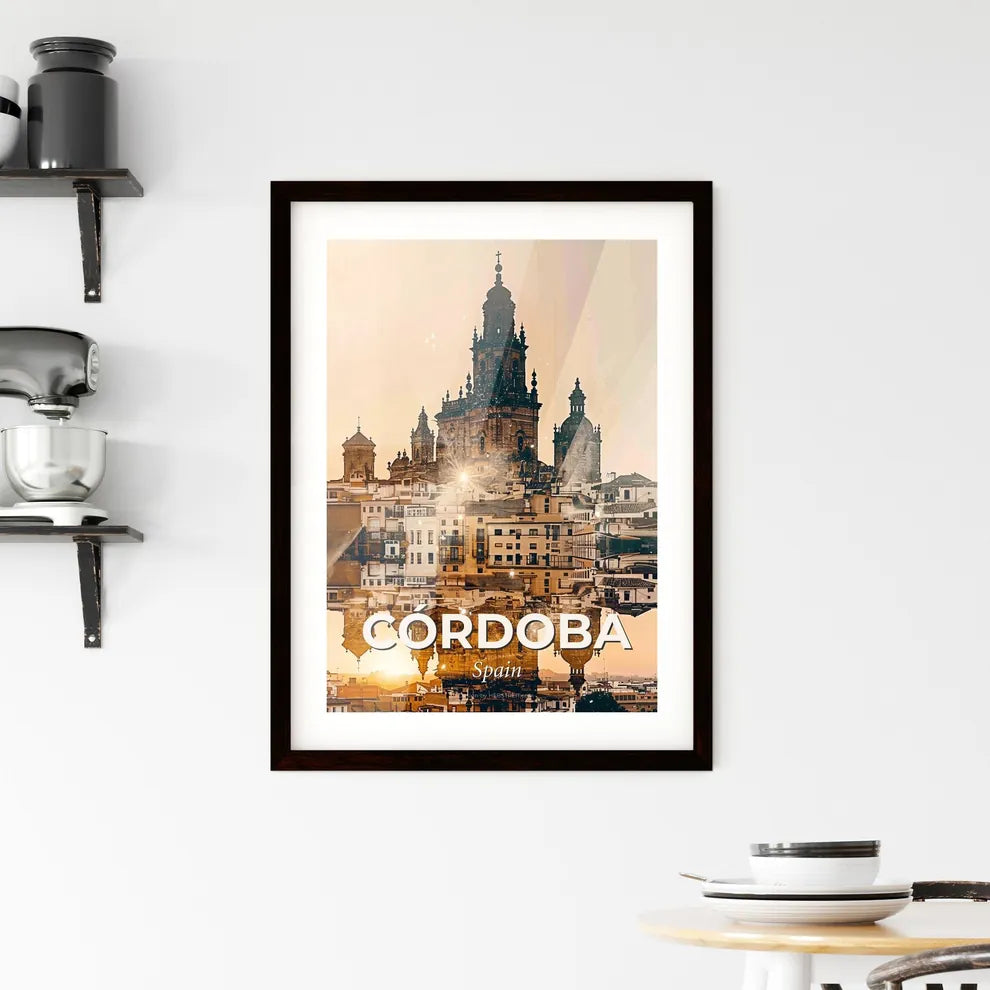 Cordoba Skyline Double Exposure Art Poster Framed Print