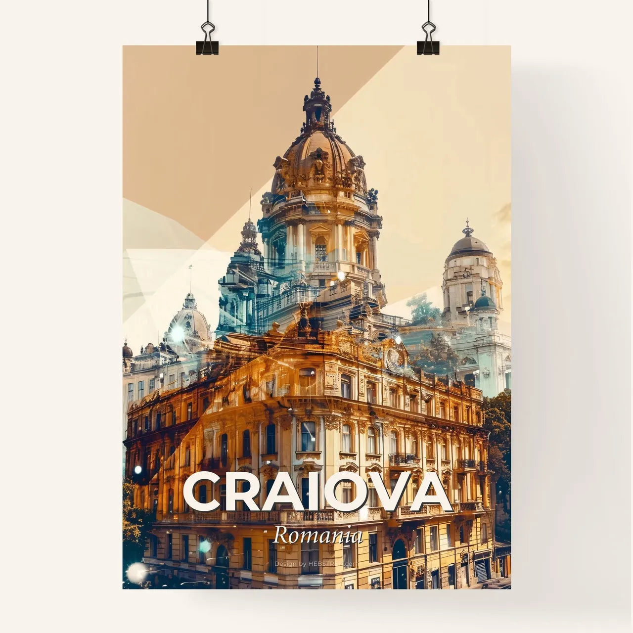 Craiova Skyline Local Colors Poster Art Poster