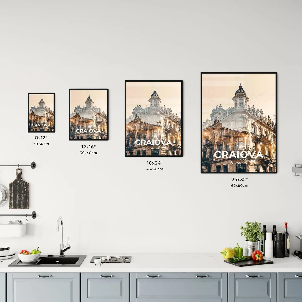 Craiova City Skyline Pop Art Poster Office Art