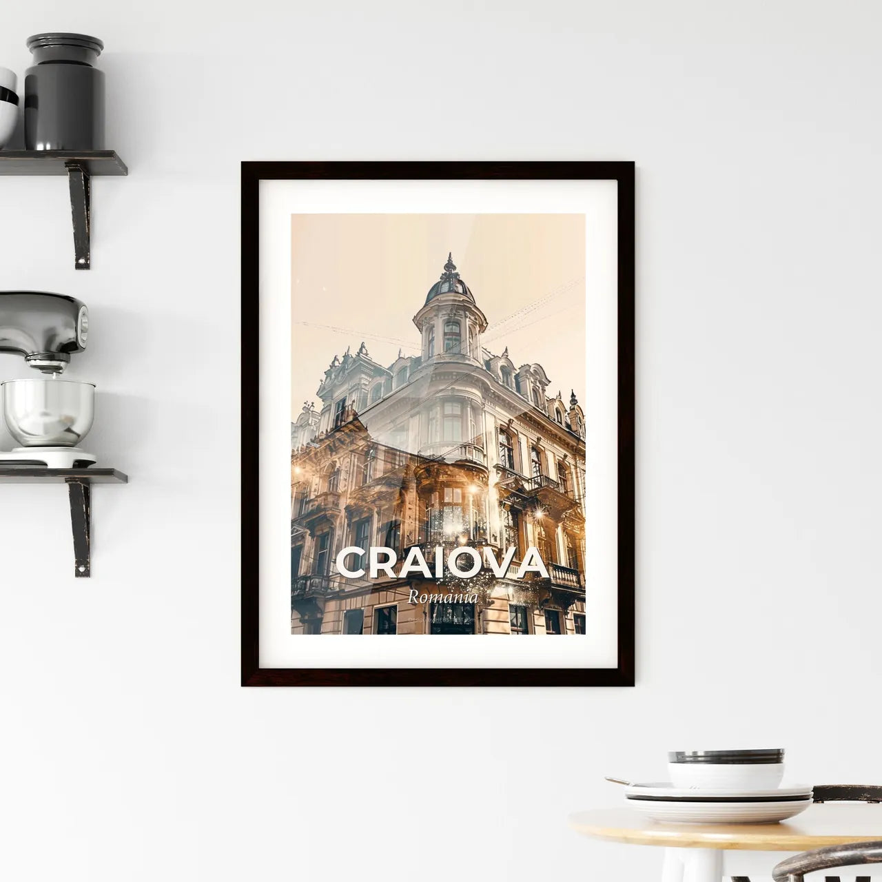 Craiova City Skyline Pop Art Poster Framed Print