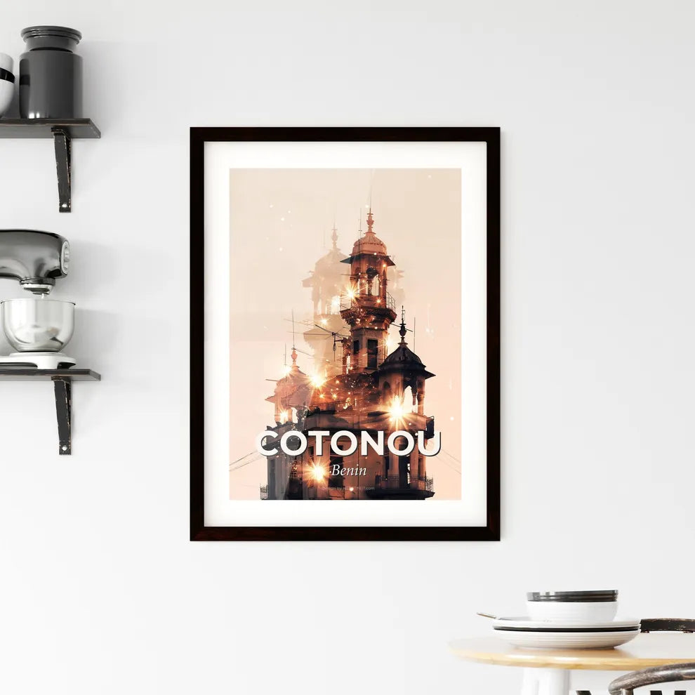 Cotonou Architectural Dream Composite Skyline Poster Framed Print