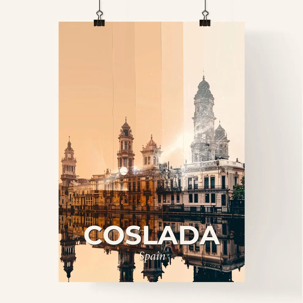 Coslada: City Skyline in Double Exposure Poster