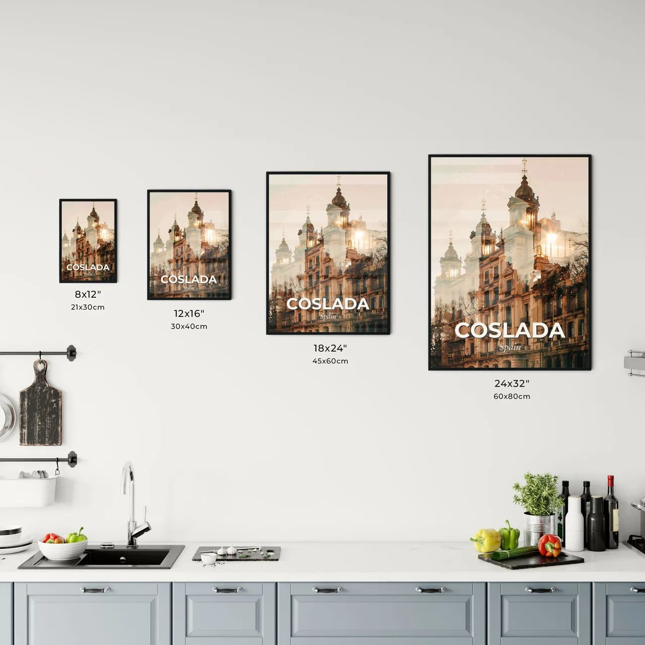 Coslada Skyline Dreamy City Lights Poster Office Art