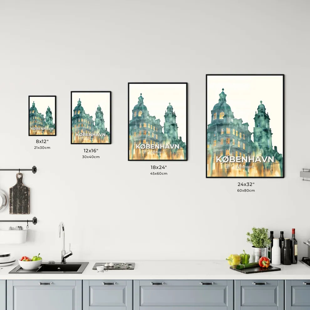 Copenhagen Skyline City Composite Art Poster Office Art