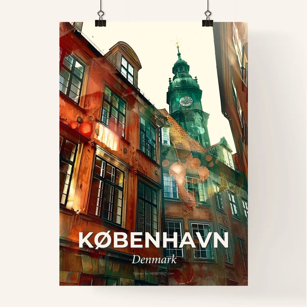 Copenhagen Skyline Silhouette Composite Artwork Poster