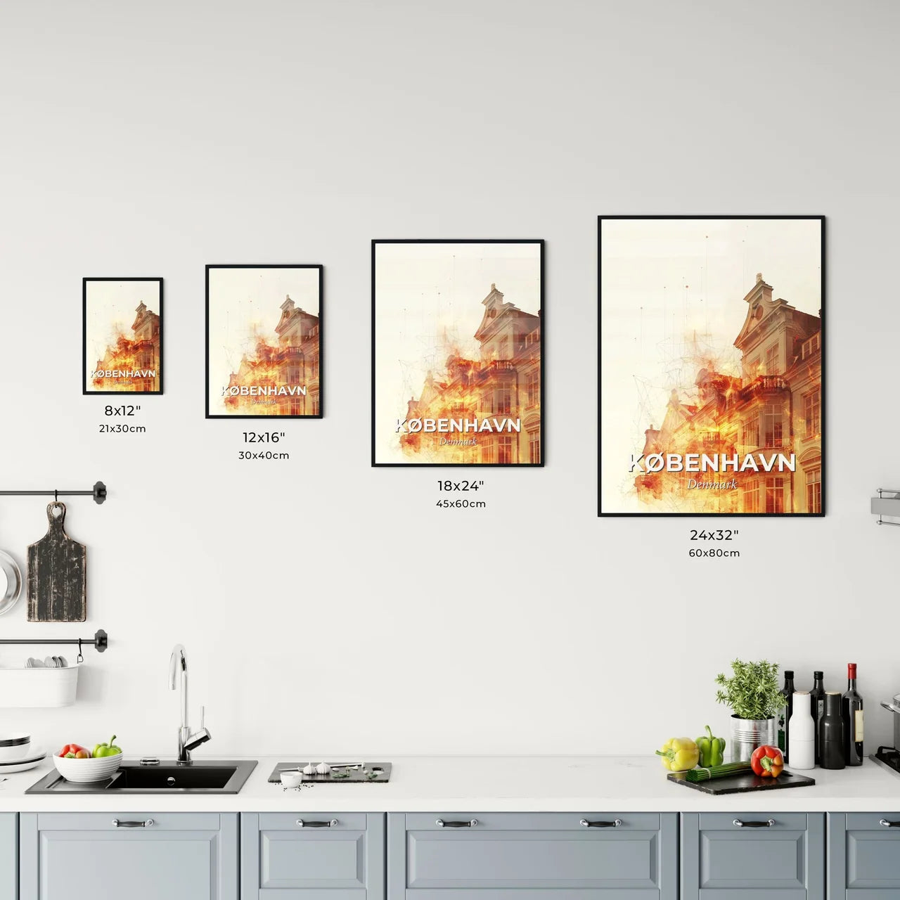 Copenhagen Skyline: Iconic Silhouette Poster Office Art