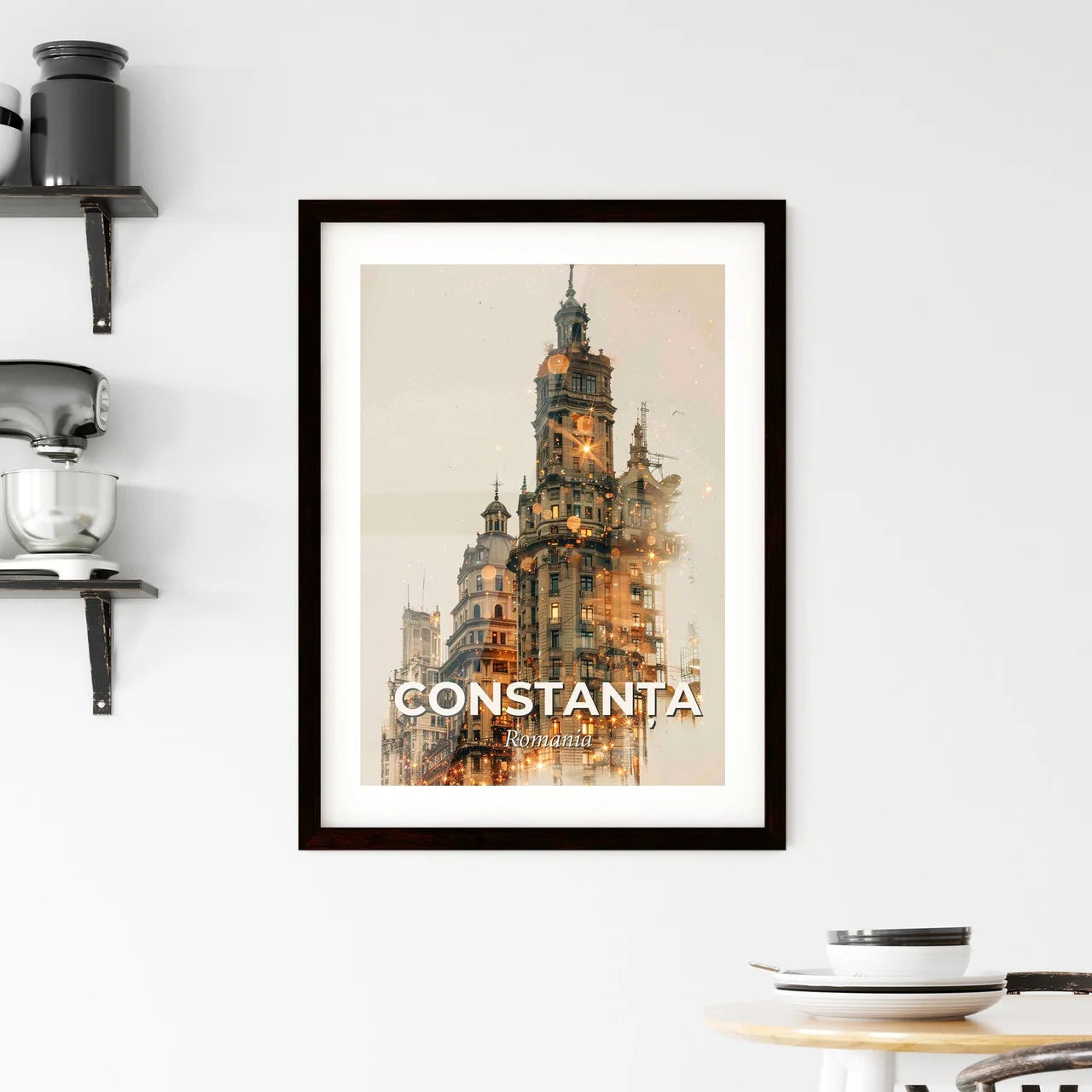 Constanta City Architecture Art Poster Design Framed Print