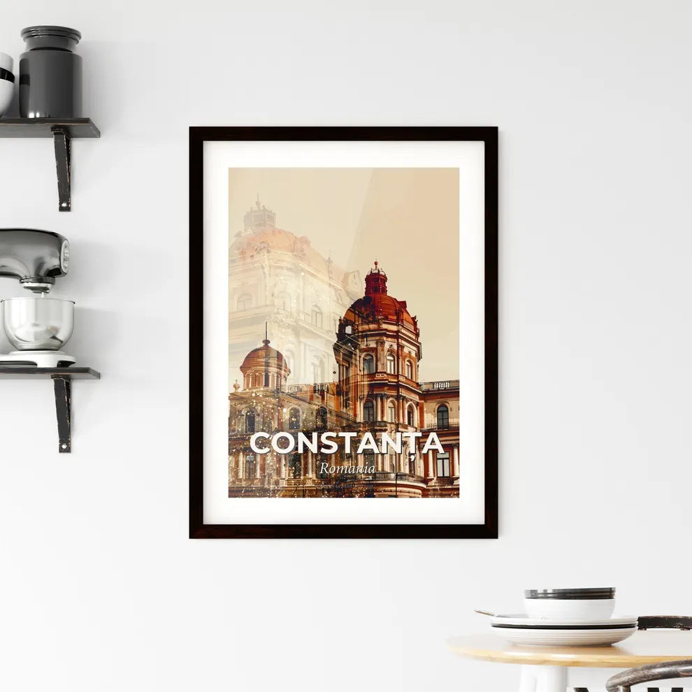 Constanța City Horizons Skyline Poster Design Framed Print