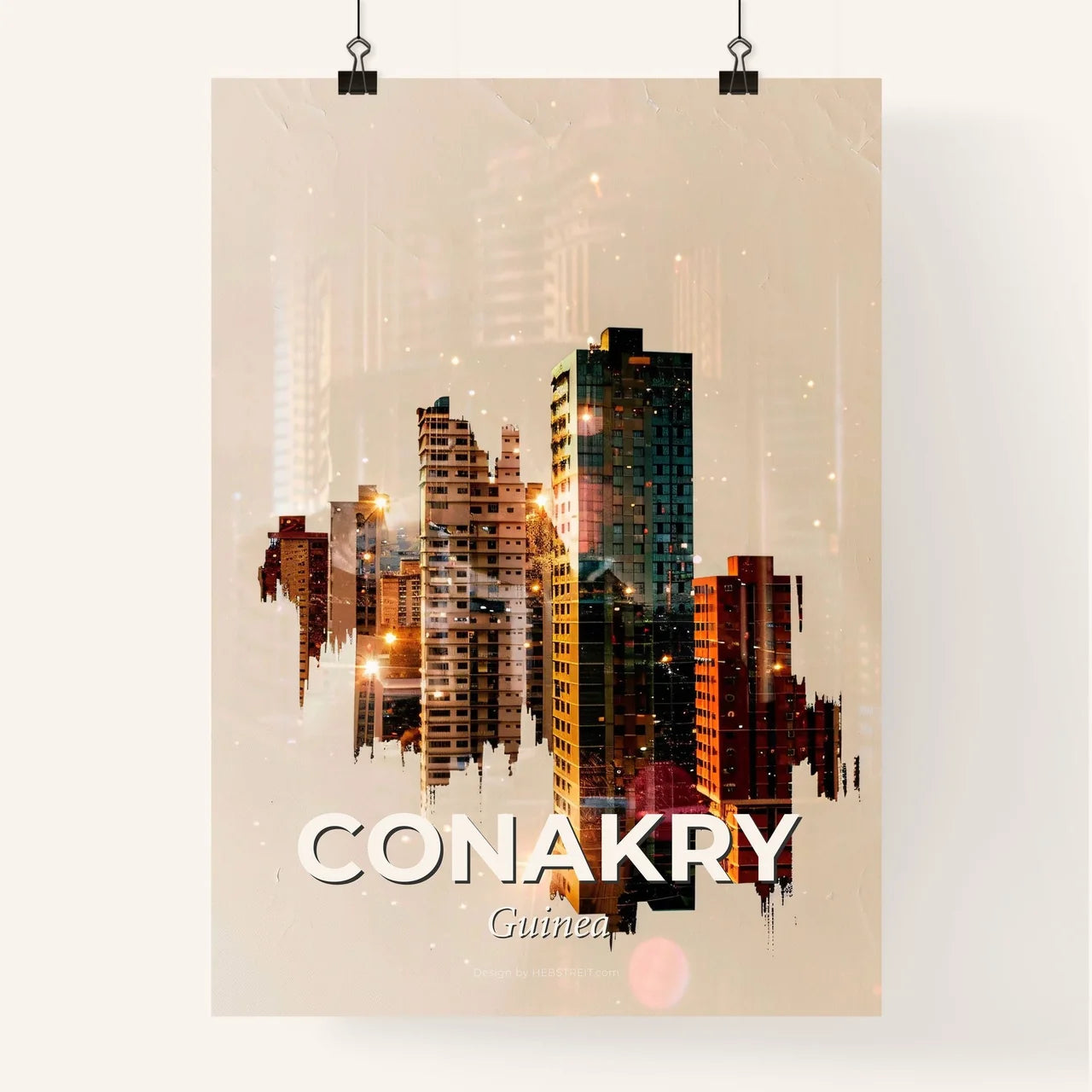 Conakry Guinea Skyline Composite Art Poster Poster