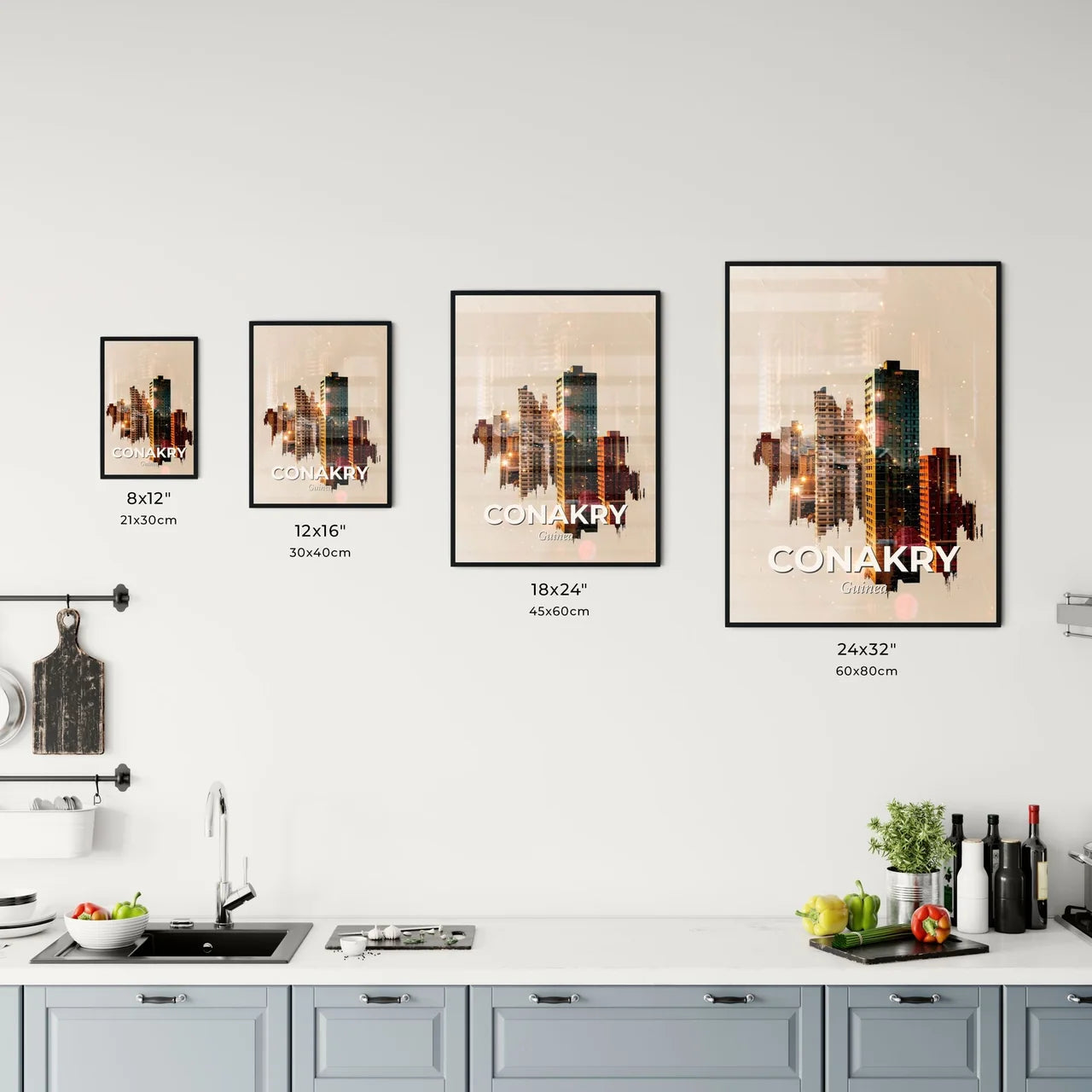 Conakry Guinea Skyline Composite Art Poster Office Art