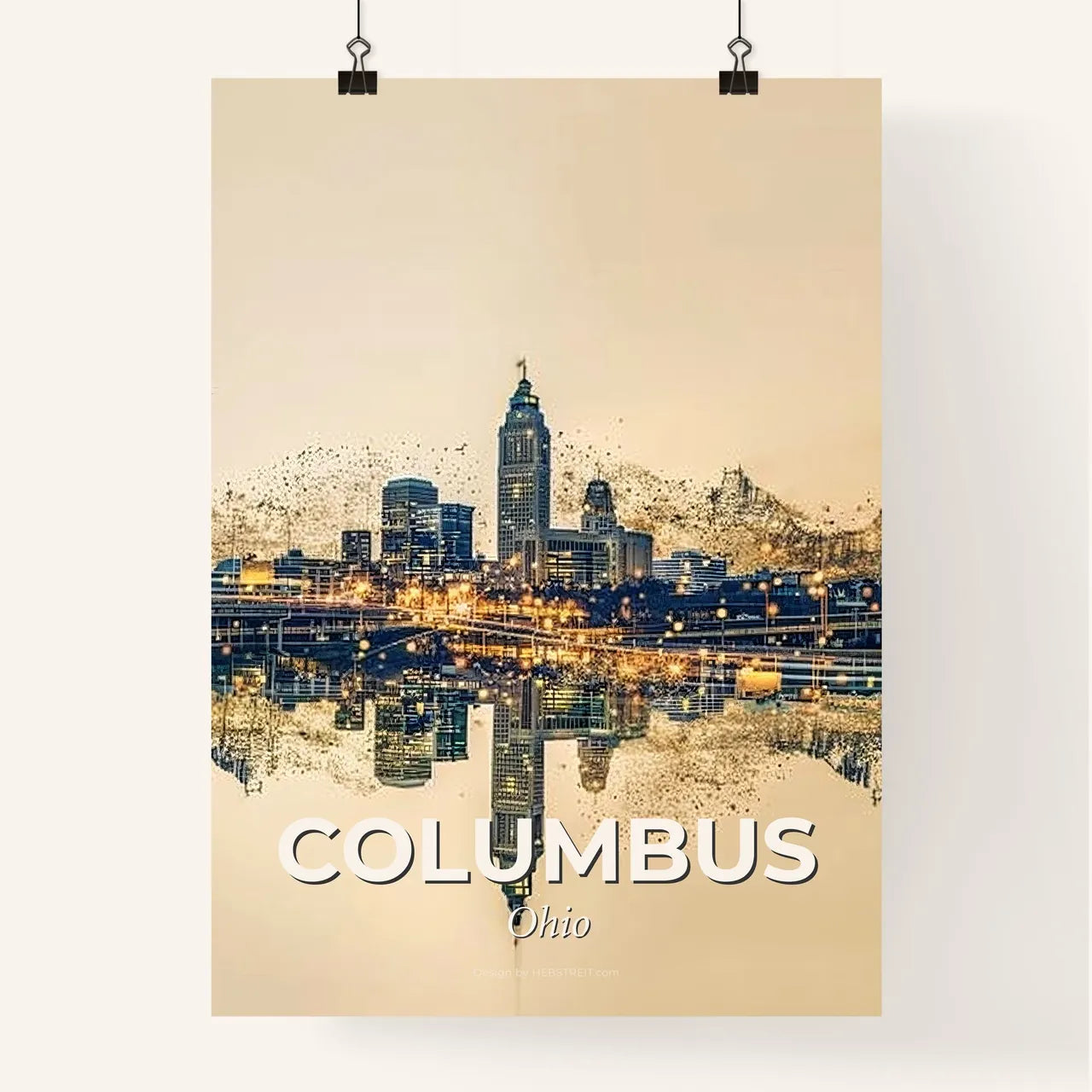 Columbus Skyline Composite Art Poster Poster