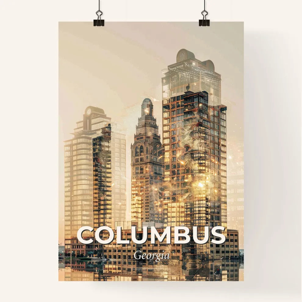 Columbus City Art Skyline Composite Poster Poster