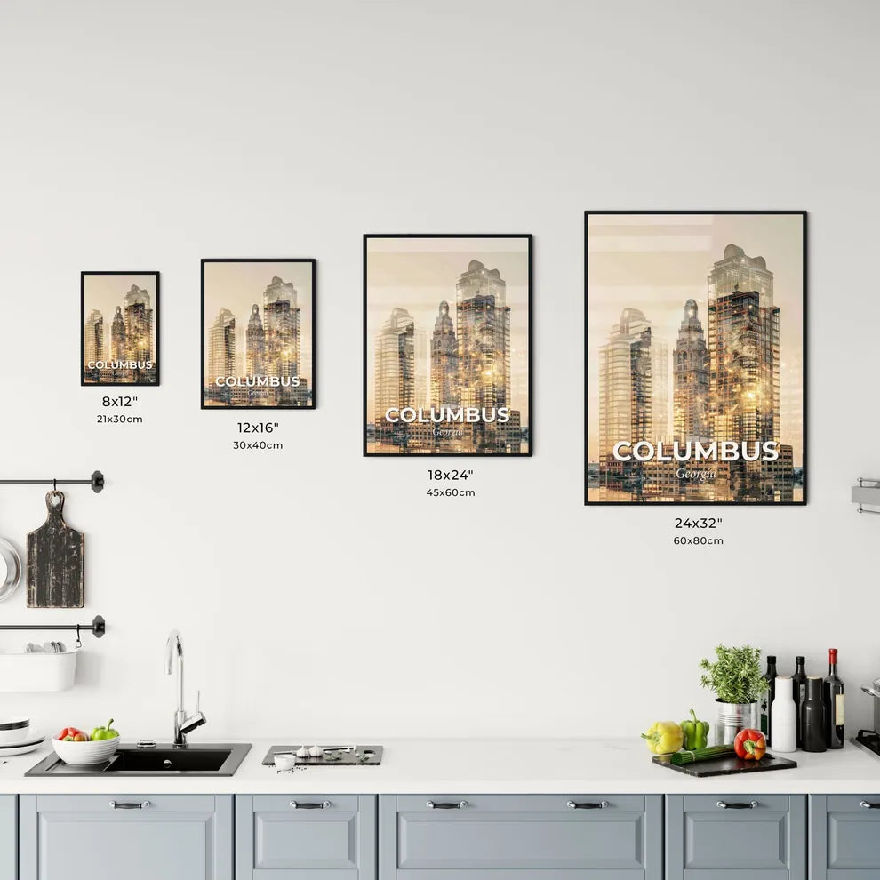 Columbus City Art Skyline Composite Poster Office Art