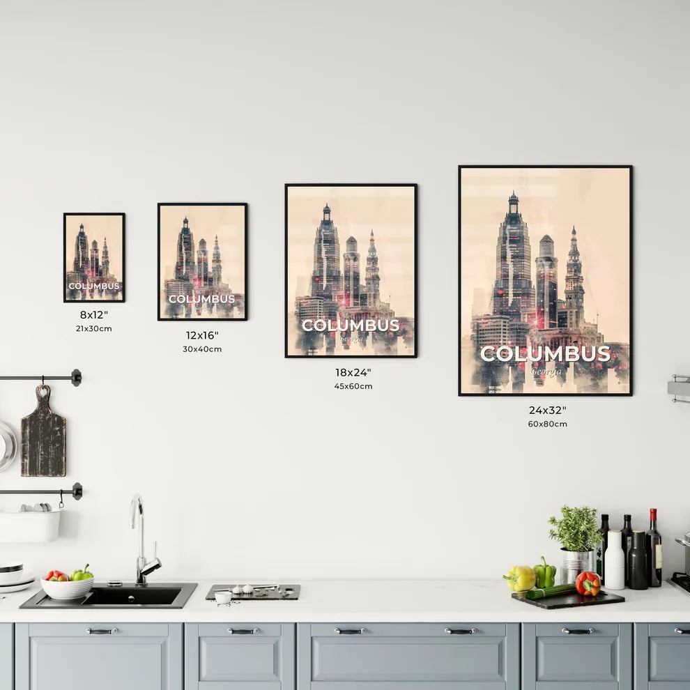 Columbus Georgia City Skyline Artwork Office Art