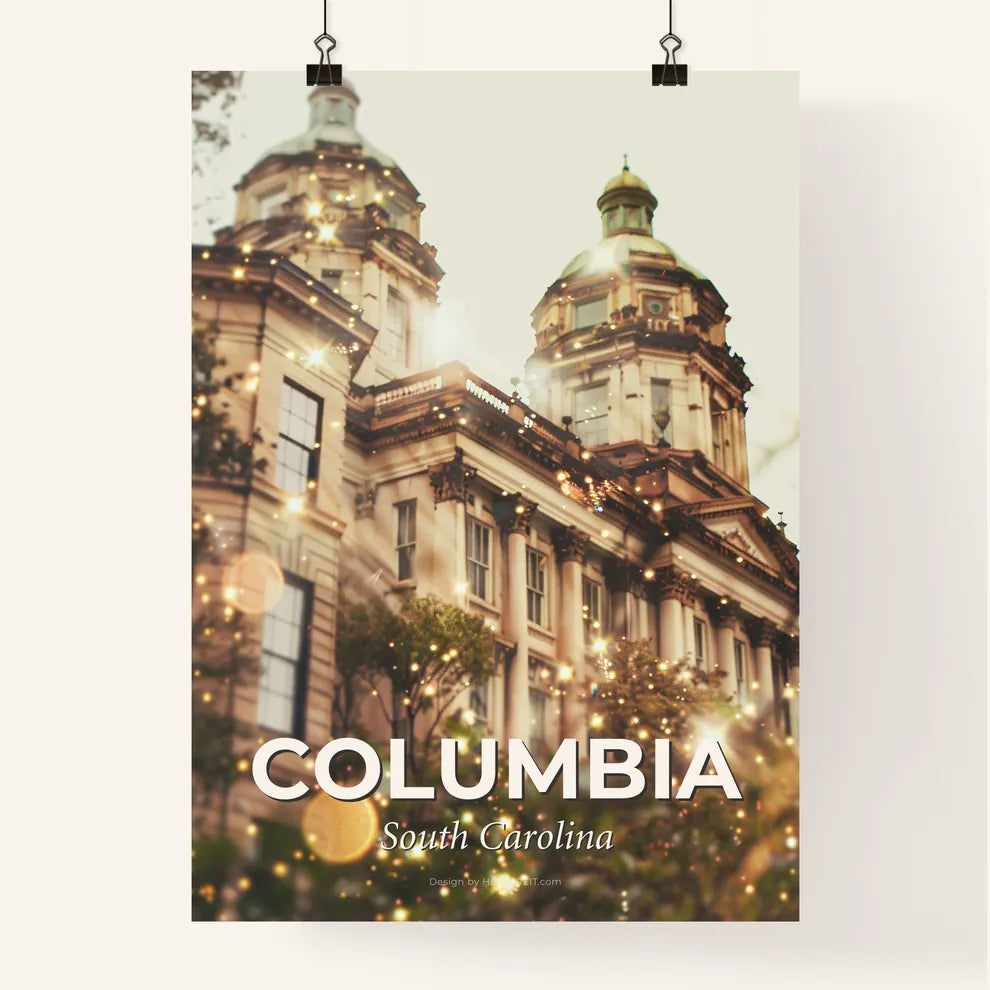 Columbia City Skyline Double Exposure Art Poster