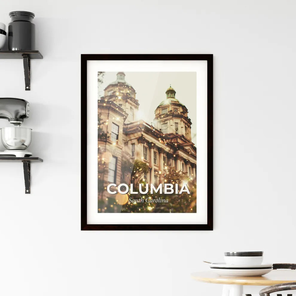 Columbia City Skyline Double Exposure Art Framed Print