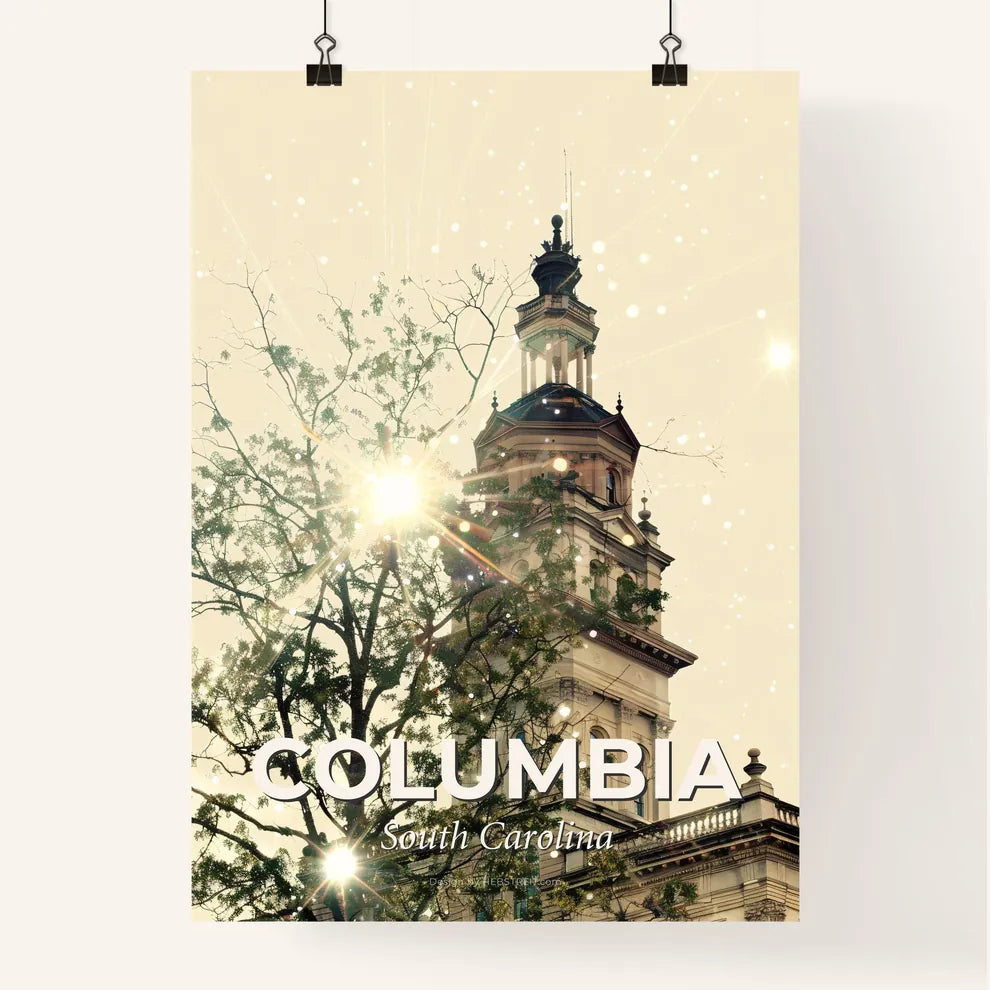 Columbia City Icons Double Exposure Art Poster Poster