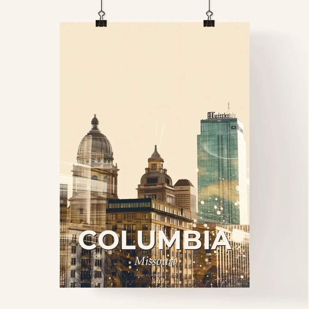 Columbia City Nightscape Sparkle Composite Poster