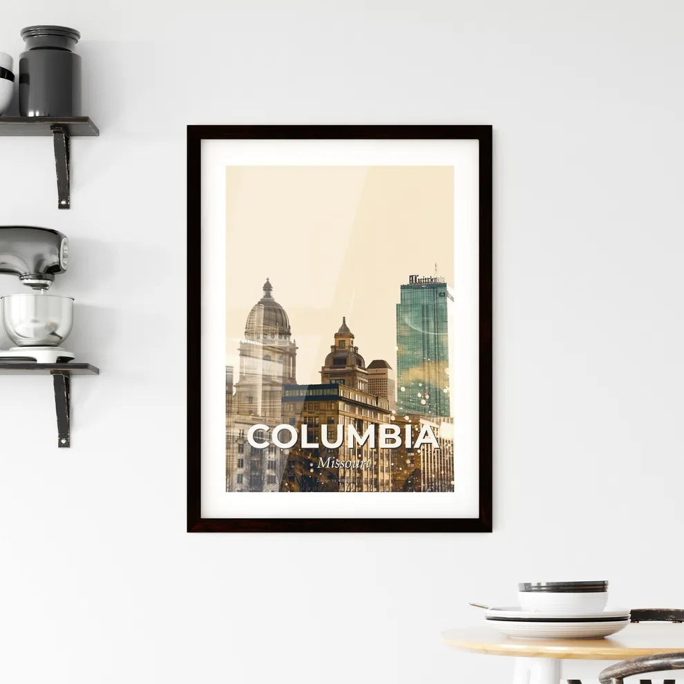 Columbia City Nightscape Sparkle Composite Framed Print