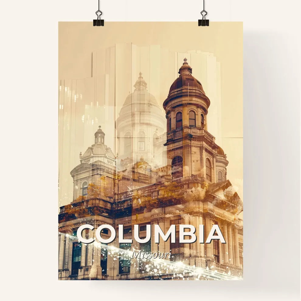 Columbia Skyline Night Lights Poster Poster