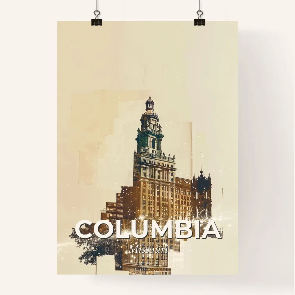 Columbia Cityscape Double Exposure: Sparkle Edition Poster