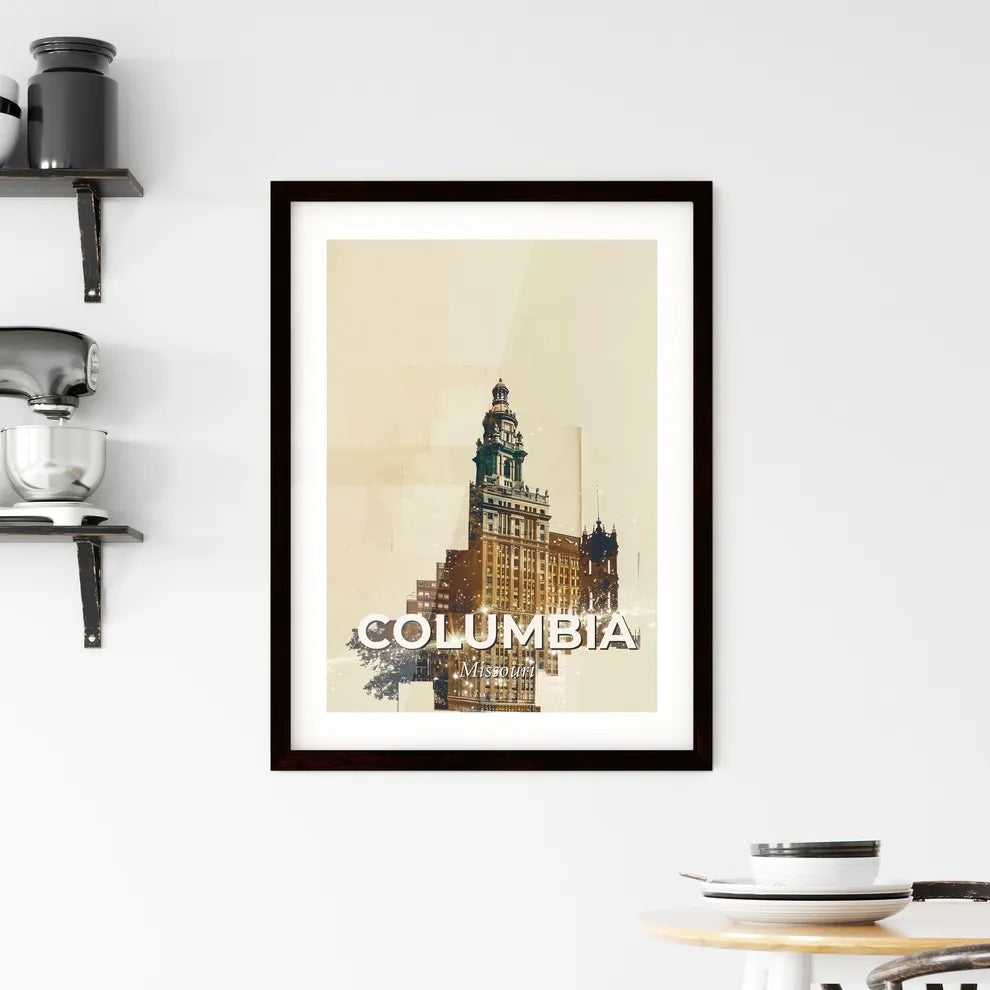 Columbia Cityscape Double Exposure: Sparkle Edition Framed Print