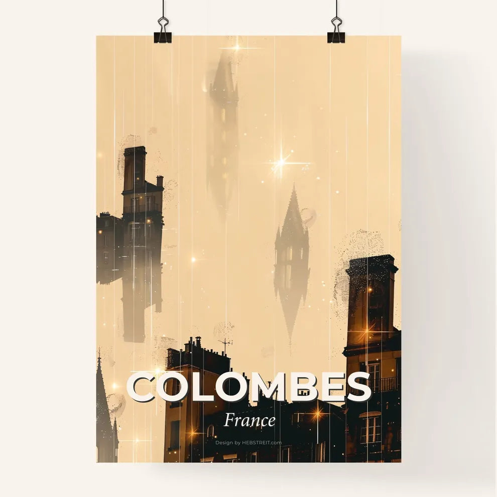 Colombes Icon Skyline Silhouette Art Poster Poster