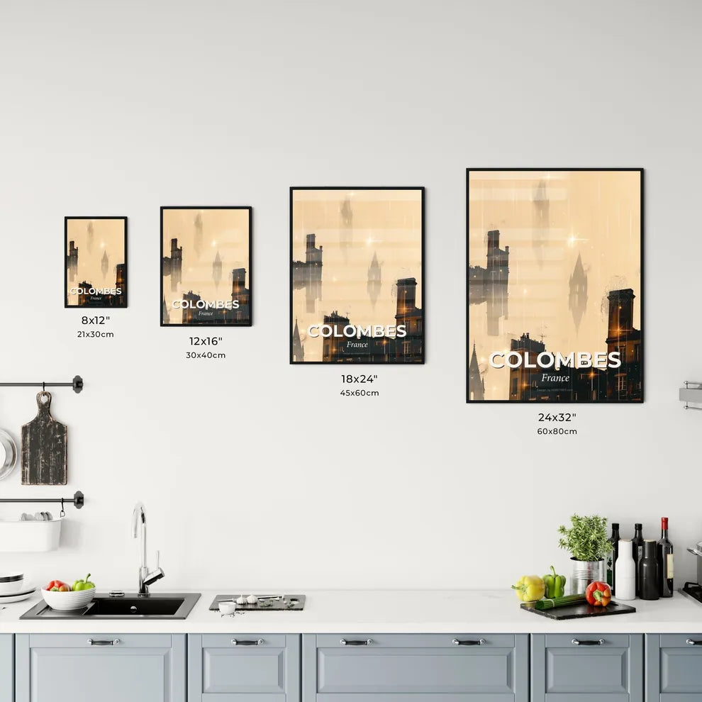 Colombes Icon Skyline Silhouette Art Poster Office Art