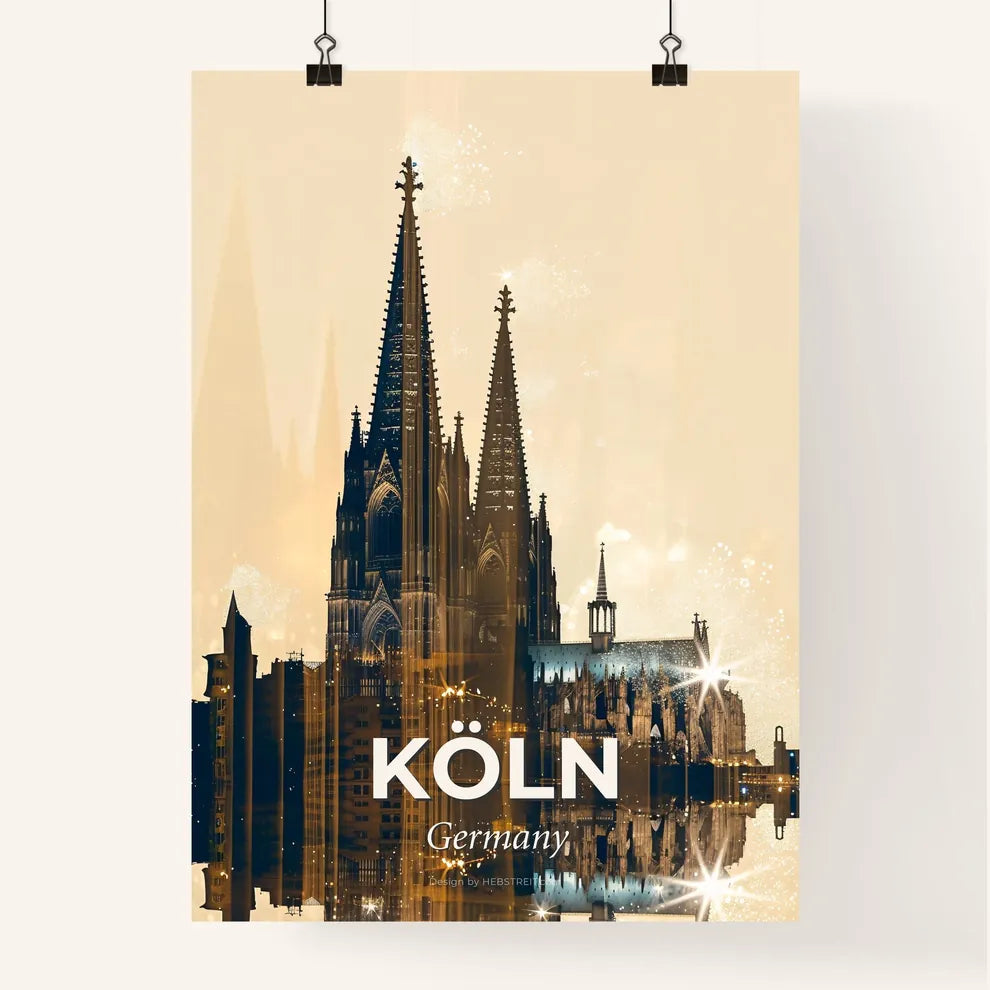 Cologne Skyline Double Exposure Art Poster Poster