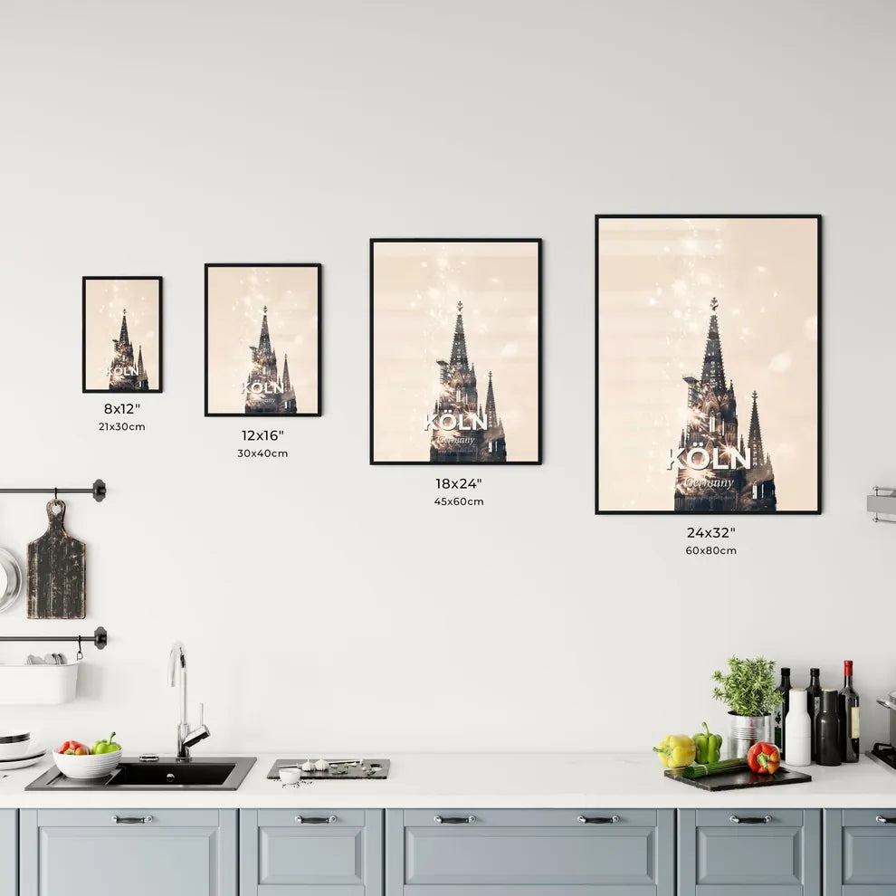 Cologne: Skyline Silhouette Cityscape Poster Office Art