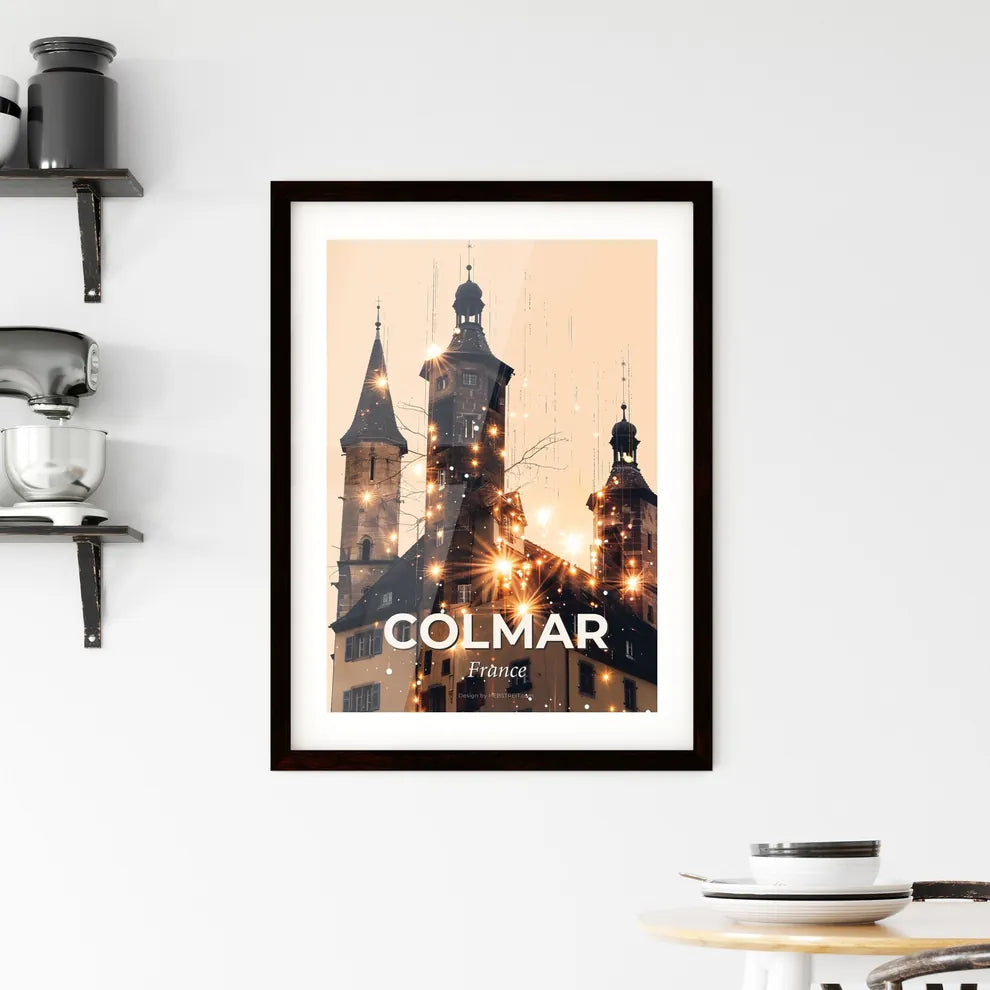 Colmar: City Skyline Composite Art Poster Framed Print