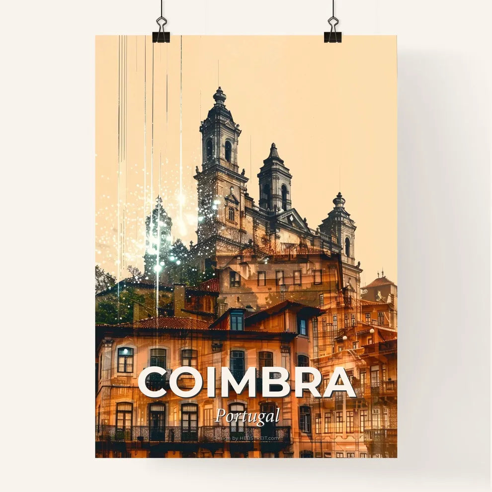 Coimbra Skyline Composite Art Vibrant Poster Poster