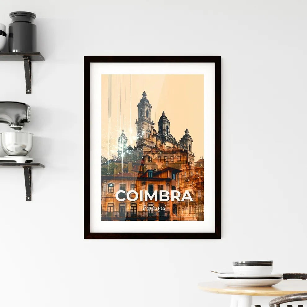 Coimbra Skyline Composite Art Vibrant Poster Framed Print