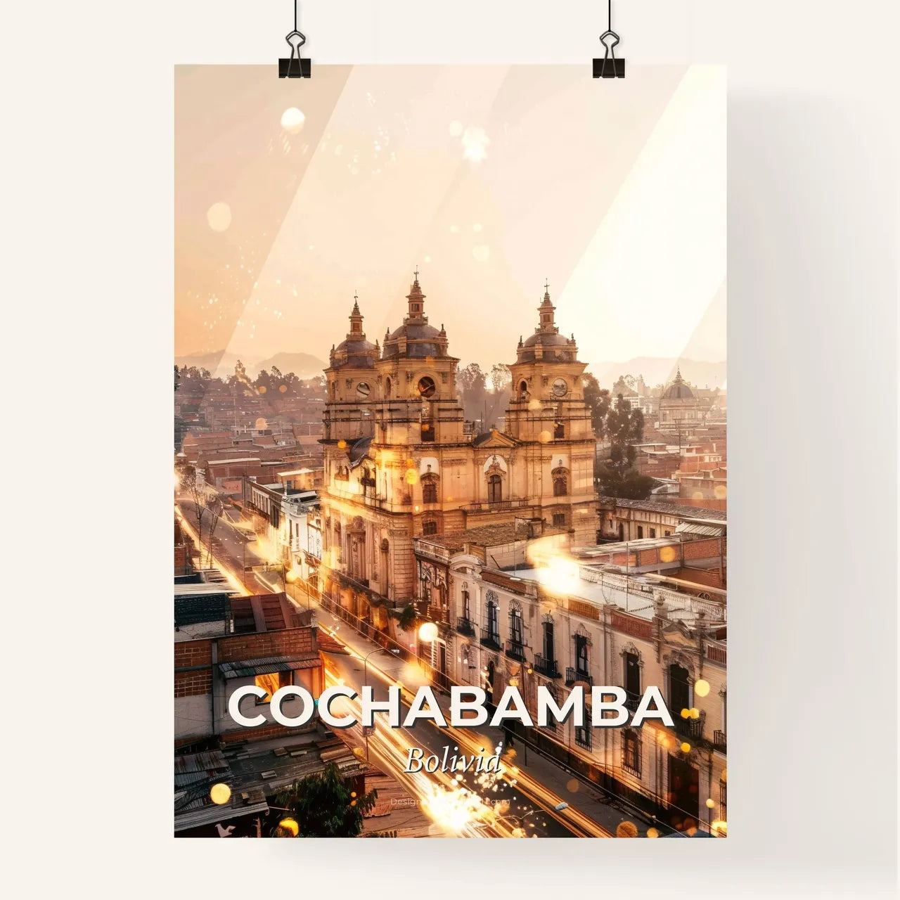 Cochabamba Cityscape Skyline Art Poster Poster