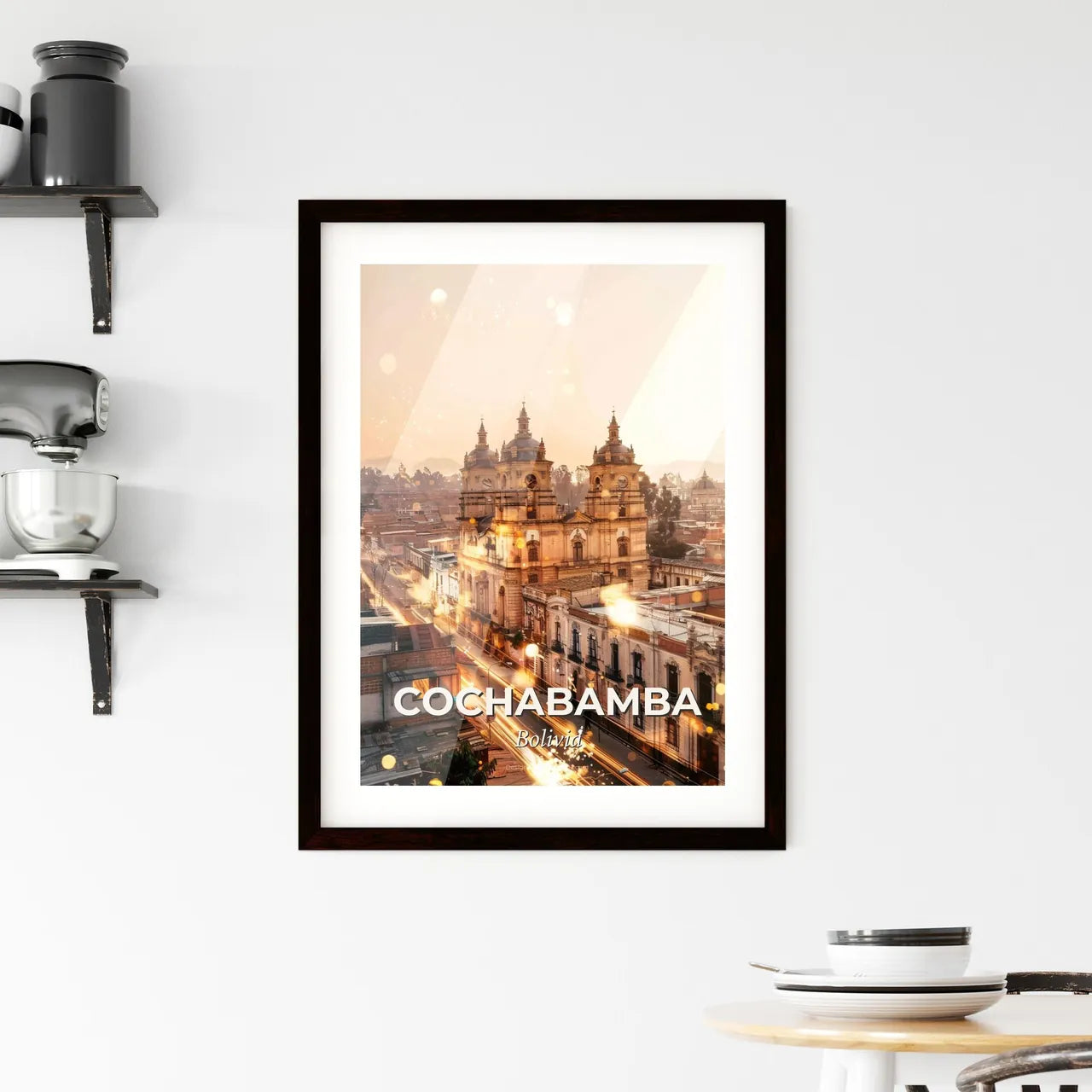 Cochabamba Cityscape Skyline Art Poster Framed Print